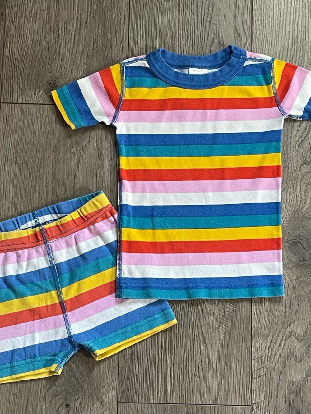 Hanna Andersson Rainbow Stripe Toddler 4 Short Johns Pajamas